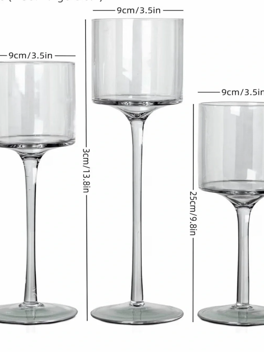 Clear Glass Pillar Candle Holders Set with Cream Candles - Home Accents